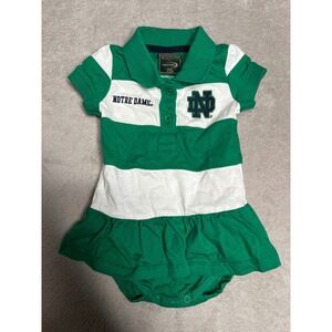 Notre Dame Lansdowne Heritage Collection Green Striped Polo Dress Girls 6-12M